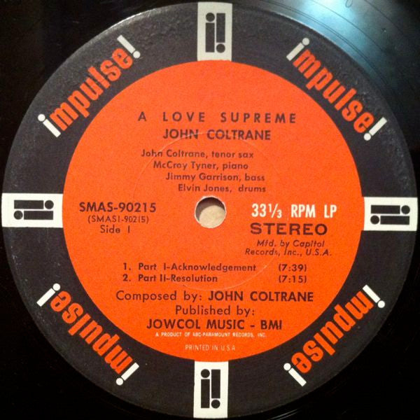 John Coltrane : A Love Supreme (LP, Album, Club)
