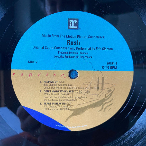 Eric Clapton : Music From The Motion Picture Soundtrack - Rush (LP, Album, RE)
