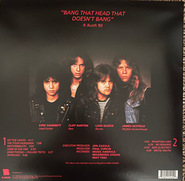 Metallica : Kill 'Em All (LP, Album, Ltd, RE, RM, RP, Red)