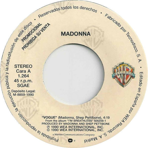 Madonna : Vogue (7", Promo)