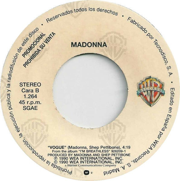 Madonna : Vogue (7", Promo)