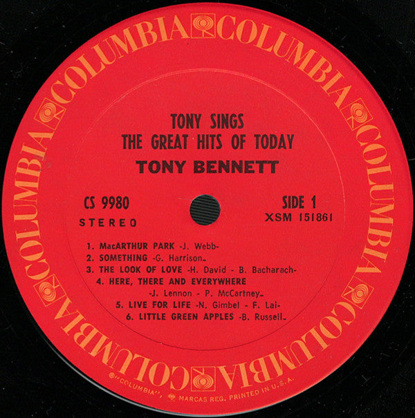 Tony Bennett : Tony Sings The Great Hits Of Today (LP, Album, RE)