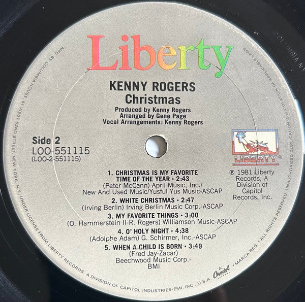 Kenny Rogers : Christmas (LP, Album, Club, Car)