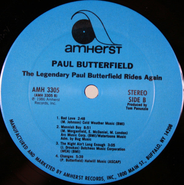 Paul Butterfield : The Legendary Paul Butterfield Rides Again (LP, Album)