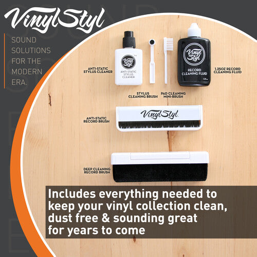 Vinyl Styl® Ultimate Vinyl Record Care Kit - Record & Stylus Brushes And Fluid