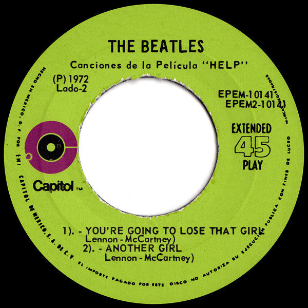 The Beatles : Help! (7", EP, Mono, RE)