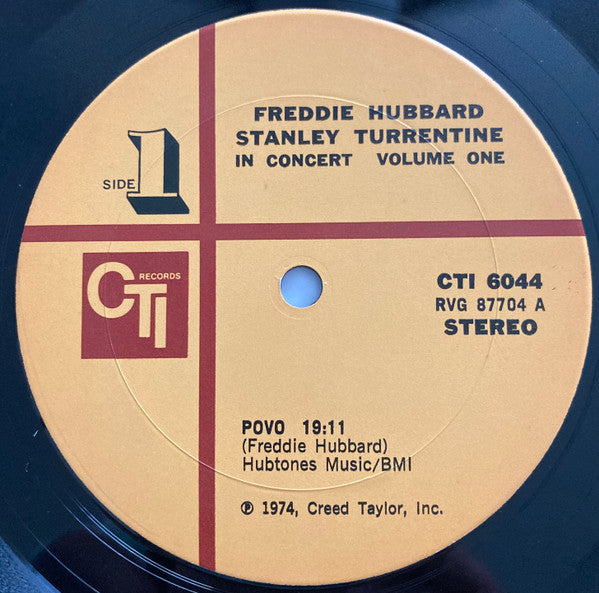 Freddie Hubbard / Stanley Turrentine With Ron Carter, Herbie Hancock, Jack DeJohnette, Eric Gale : In Concert Volume One (LP, Album, Ter)