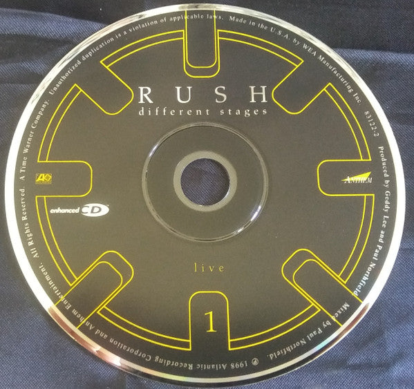 Rush : Different Stages · Live (3xCD, Album, Enh, RP, Cin)