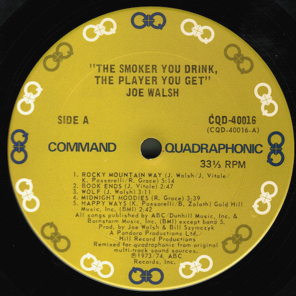 Joe Walsh : The Smoker You Drink, The Player You Get (LP, Album, Quad, RM, San)