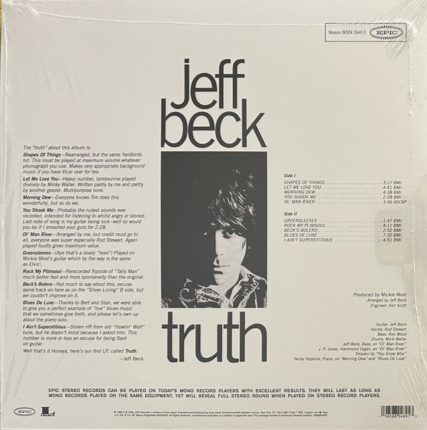 Jeff Beck : Truth (LP, Album, RE)