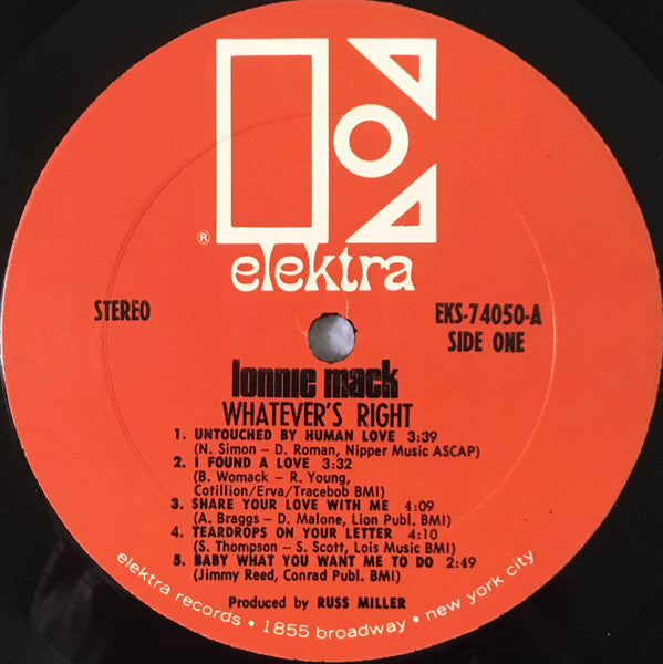 Lonnie Mack : Whatever's Right (LP, Album, Pit)