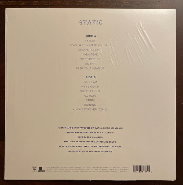 Cults : Static (LP, Album, RSD, RE, RP, Blu)