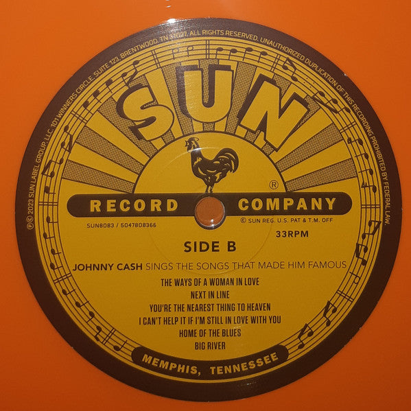 Johnny Cash : Johnny Cash Sings The Songs That Made Him Famous (LP, Ltd, RE, RM, Ora)