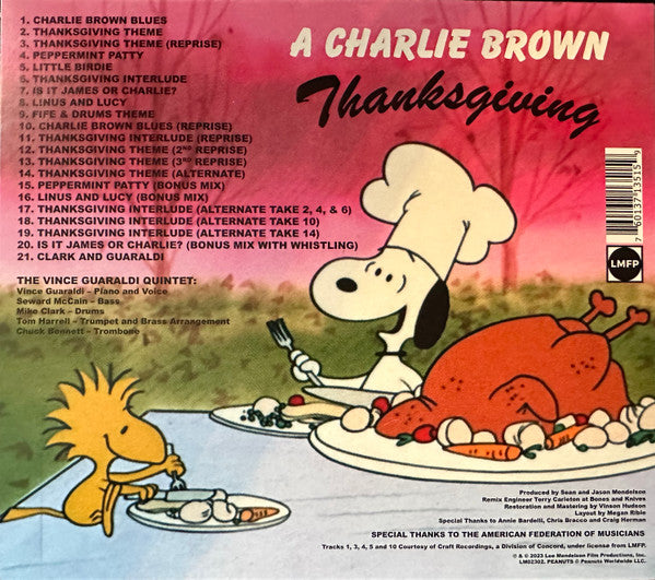 Vince Guaraldi : A Charlie Brown Thanksgiving (Original Soundtrack Recording) (CD, S/Edition, 50t)
