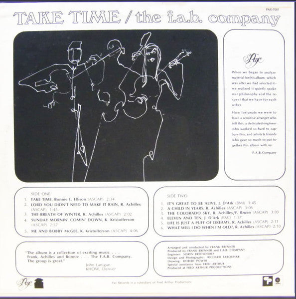 The F.A.B. Company : Take Time (LP, Album)