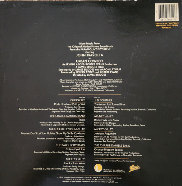 Various : Urban Cowboy II (More Music From The Original Motion Picture Soundtrack) (LP, Album, Comp, San)