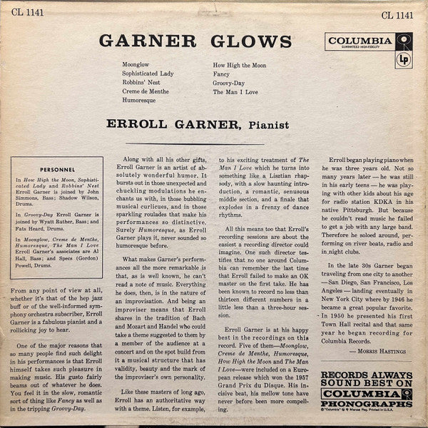 Erroll Garner : Encores In Hi Fi (LP, Album, Mono)