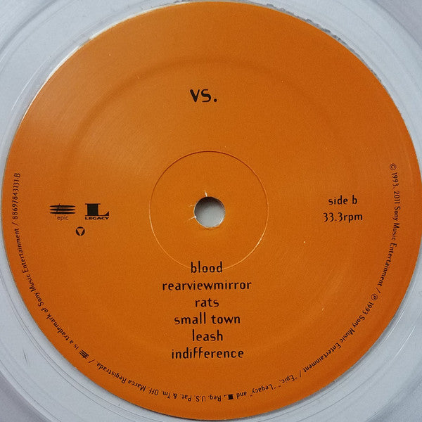 Pearl Jam : Vs. (LP, Album, Ltd, RE, RM, RP, Cle)