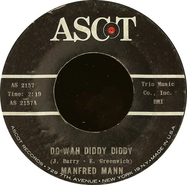 Manfred Mann : Do Wah Diddy Diddy (7", Single, Styrene, She)