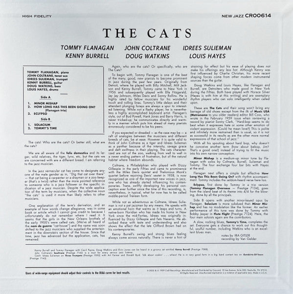 Tommy Flanagan, John Coltrane, Kenny Burrell, Idrees Sulieman : The Cats (LP, Album, Mono, RE, 180)