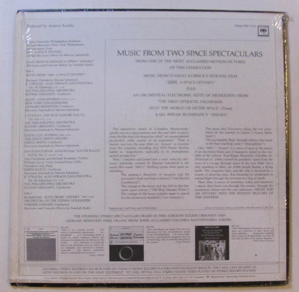 Eugene Ormandy / Philadelphia Orchestra* / Leonard Bernstein / New York Philharmonic / Werner Janssen / Orchestra Of The Vienna Volksoper* : Selections From "2001: A Space Odyssey" / Suite From "Aniara" (LP, Album, Comp, RE, Ter)