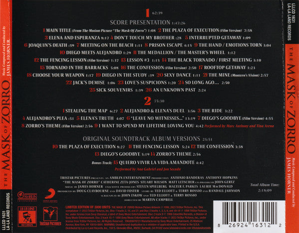 James Horner : The Mask Of Zorro (Original Motion Picture Soundtrack - Expanded Edition) (2xCD, Album, Ltd, RM)