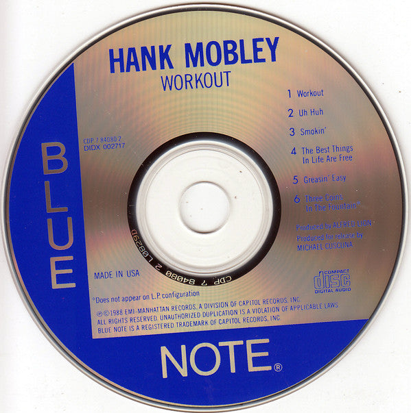 Hank Mobley : Workout (CD, Album, RE)