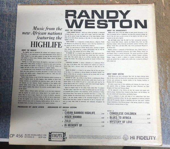 Randy Weston : Music From The New African Nations Featuring The Highlife (LP, Album, Mono)