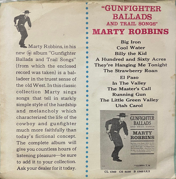 Marty Robbins : El Paso / Running Gun (7", Single, Mono)