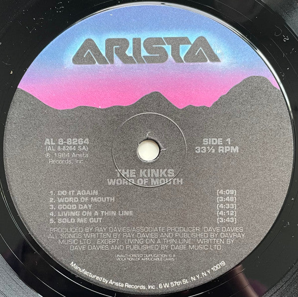 The Kinks : Word Of Mouth (LP, Album, Ind)