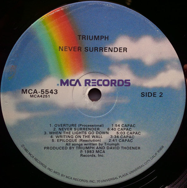 Triumph (2) : Never Surrender (LP, Album, RE, RM)