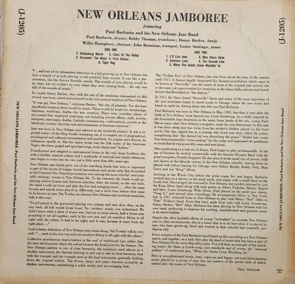 Paul Barbarin And His New Orleans Jazz Band* : New Orleans Jamboree (LP)