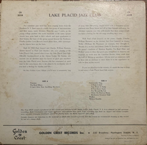 Lake Placid Jazz Club : Lake Placid Jazz Club Presents (LP, Album)