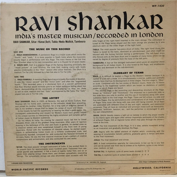 Ravi Shankar : India's Master Musician / Recorded In London (LP, Album, RE, Roc)