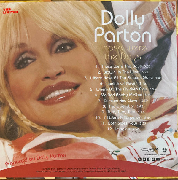 Dolly Parton : Those Were The Days (LP, Album, Club, RE, Ora)