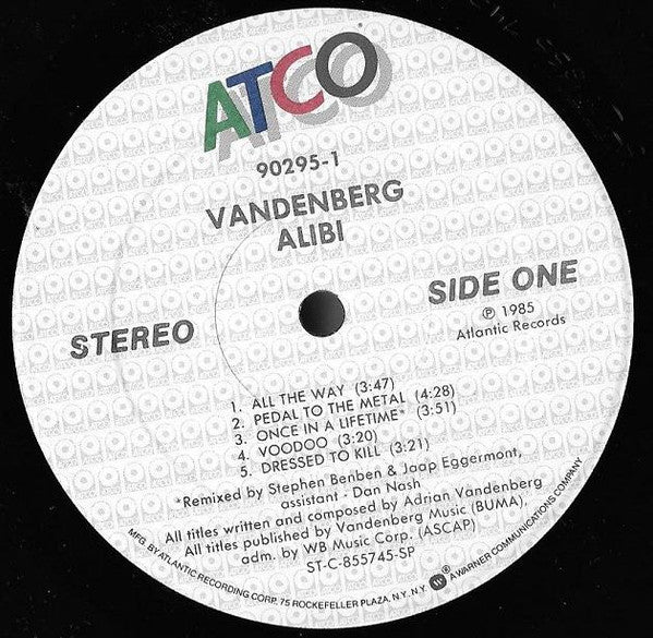 Vandenberg : Alibi (LP, Album, Spe)