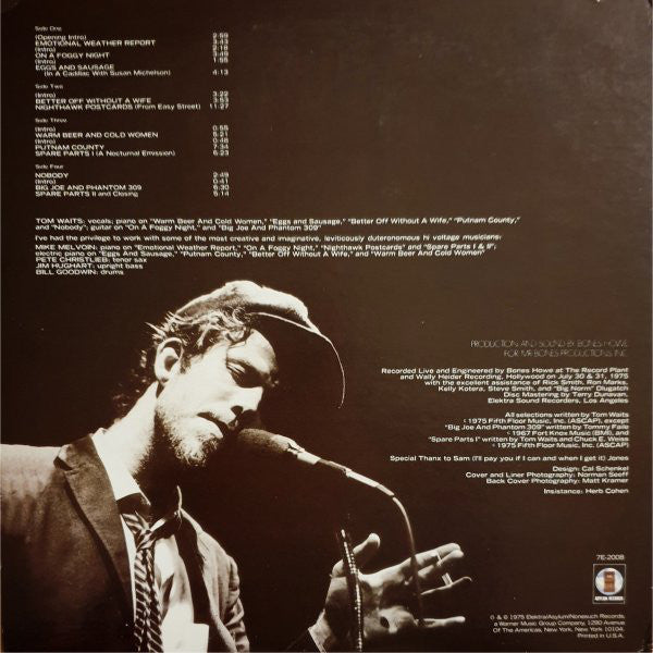 Tom Waits : Nighthawks At The Diner (2xLP, Album, RE, 180)