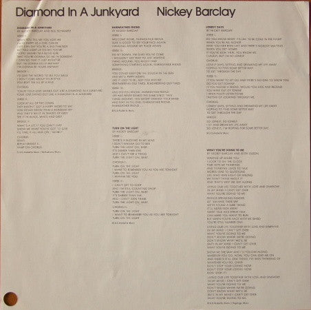 Nickey Barclay : Diamond In A Junkyard (LP, Album)