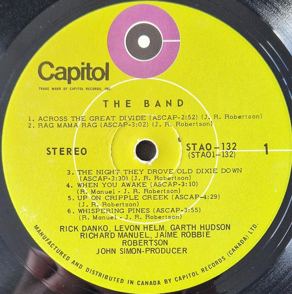 The Band : The Band (LP, Album, Gat)