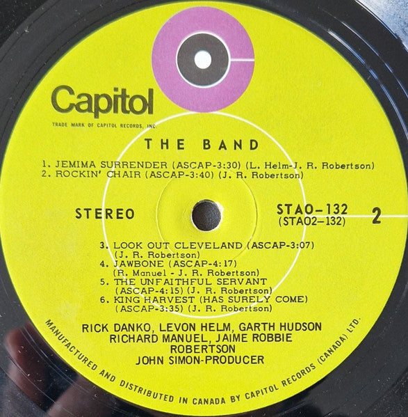 The Band : The Band (LP, Album, Gat)