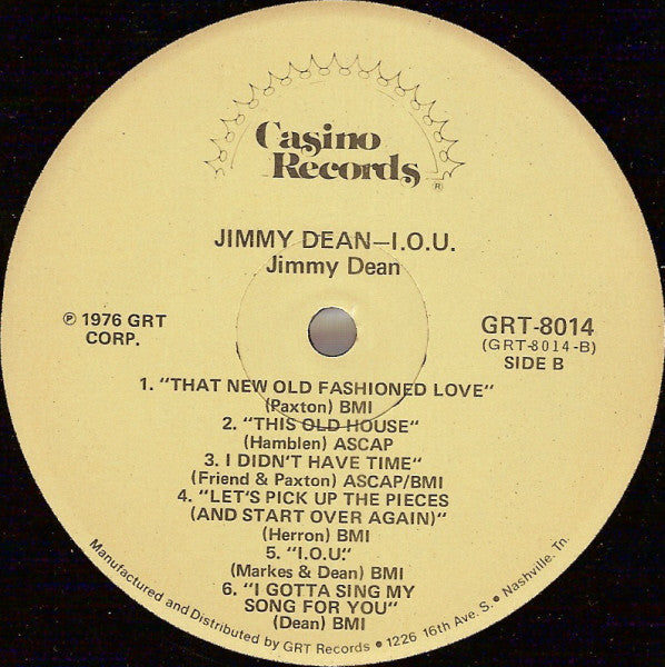 Jimmy Dean : I. O .U. (LP)