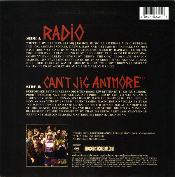 Raphael Saadiq : Radio / Can't Jig Anymore (7", Single)