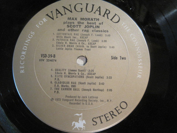 Max Morath : Max Morath Plays The Best Of Scott Joplin And Other Rag Classics (2xLP, Album)