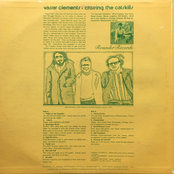 Vassar Clements : Crossing The Catskills (LP, Album, Wak)