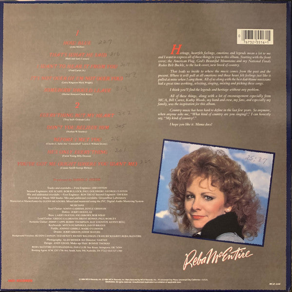 Reba McEntire : My Kind Of Country (LP, Album, Pin)
