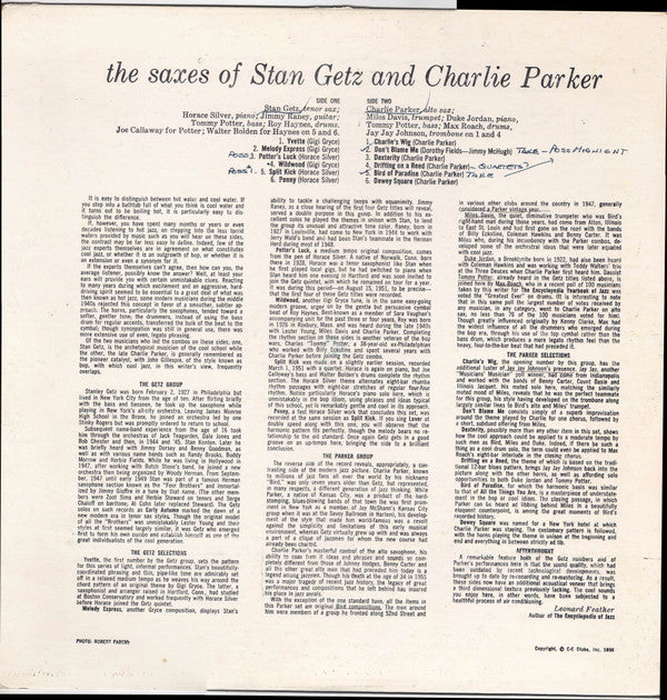 The Stan Getz Quintet* / The Charlie Parker Quintet : The Saxes Of Stan Getz And Charlie Parker (LP, Comp, Mono, RM)