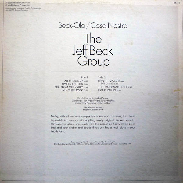 The Jeff Beck Group* : Beck-Ola (LP, Album, RE)