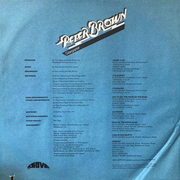Peter Brown (2) : Stargazer (LP, Album, Promo)