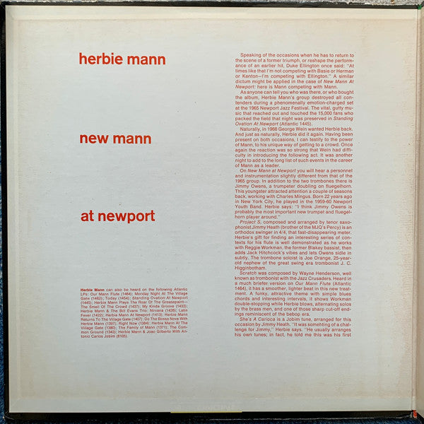 Herbie Mann : New Mann At Newport (LP, Album, Mon)