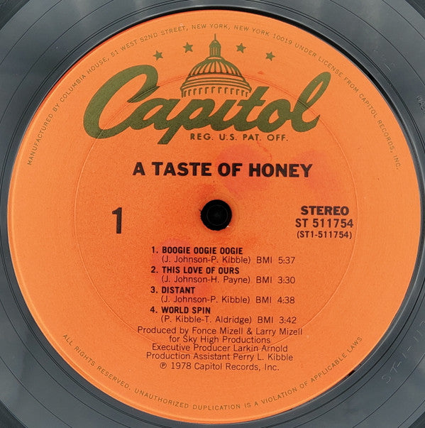 A Taste Of Honey : A Taste Of Honey (LP, Album, Club, Col)